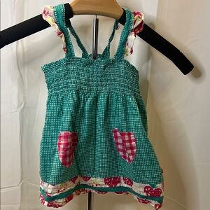 Deux par Deux Green and Pink Camisole with Smocked Bodice